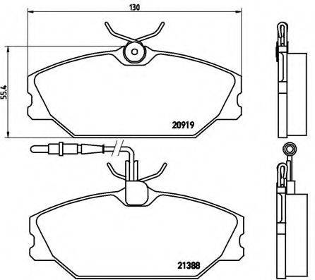 Комплект гальмівних колодок, дискове гальмо BREMBO P 68 014