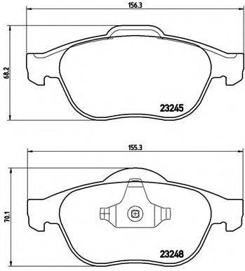 Комплект гальмівних колодок, дискове гальмо BREMBO P 68 032