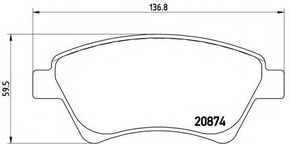 Комплект гальмівних колодок, дискове гальмо BREMBO P 68 034