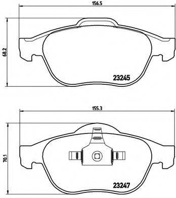 Комплект гальмівних колодок, дискове гальмо BREMBO P 68 040