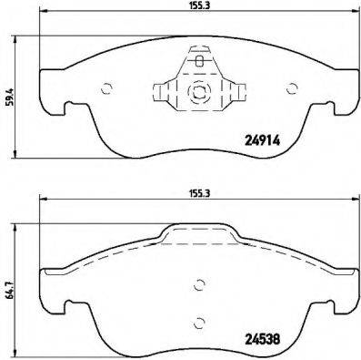 Комплект гальмівних колодок, дискове гальмо BREMBO P 68 050