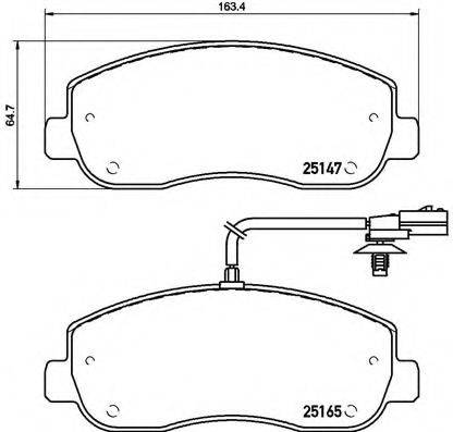 Комплект гальмівних колодок, дискове гальмо BREMBO P 68 062