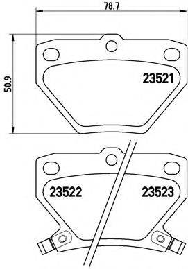 Комплект гальмівних колодок, дискове гальмо BREMBO P 83 052