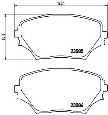 Комплект гальмівних колодок, дискове гальмо BREMBO P 83 055