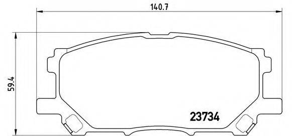 Комплект гальмівних колодок, дискове гальмо BREMBO P 83 067