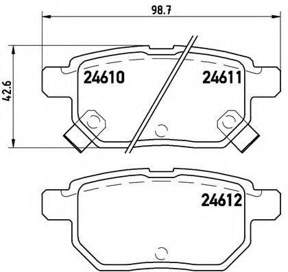 Комплект гальмівних колодок, дискове гальмо BREMBO P 83 083