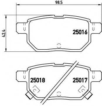 Комплект гальмівних колодок, дискове гальмо BREMBO P 83 133