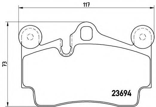 Комплект гальмівних колодок, дискове гальмо BREMBO P 85 070