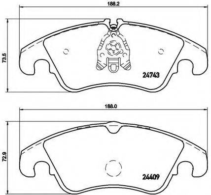 Комплект гальмівних колодок, дискове гальмо BREMBO P 85 098