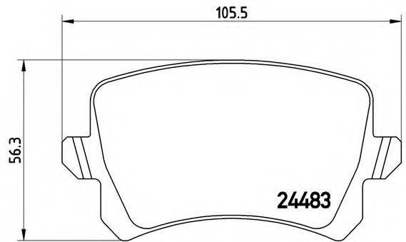 Комплект гальмівних колодок, дискове гальмо BREMBO P 85 109