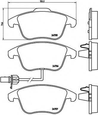 Комплект гальмівних колодок, дискове гальмо BREMBO P 85 113