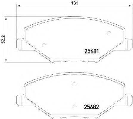 Комплект гальмівних колодок, дискове гальмо BREMBO P 85 121