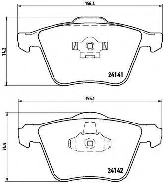 Комплект гальмівних колодок, дискове гальмо BREMBO P 86 018