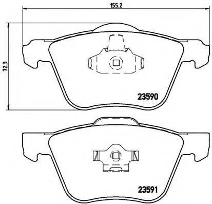 Комплект гальмівних колодок, дискове гальмо BREMBO P 86 022