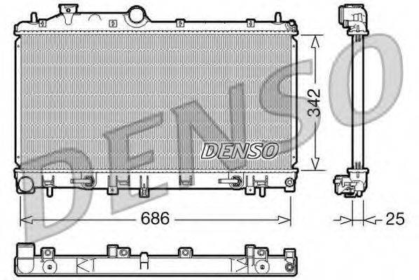 Радіатор, охолодження двигуна DENSO DRM36005