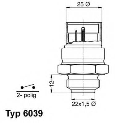 Термові вимикач, вентилятор радіатора WAHLER 6039.95D