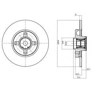 гальмівний диск DELPHI BG9053RSC